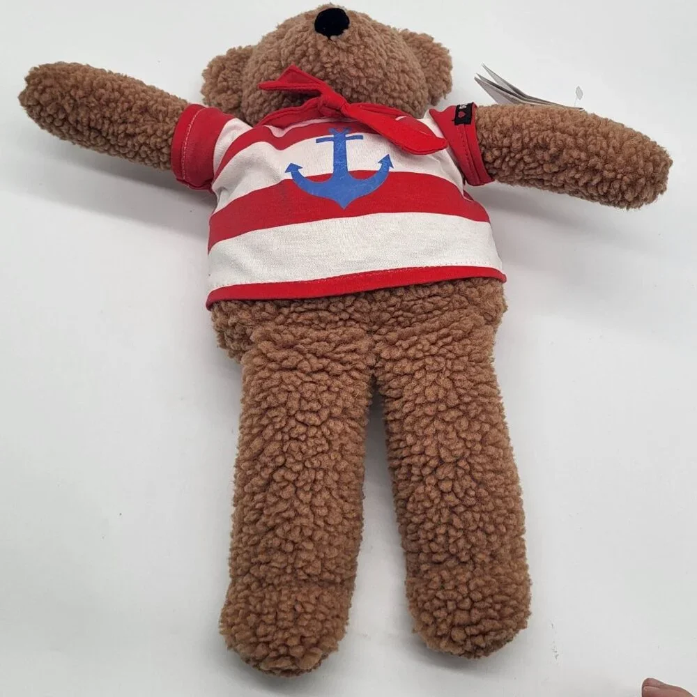 VTG Gund Sailor Gear Teddy Bear Rattle Stuffed Plush Animal 1986 Anchor - Picture 5 of 13